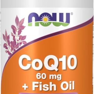 NOW Foods CoQ10 60 mg with Omega 3 Fish Oil Ubikinon 60 Softgels