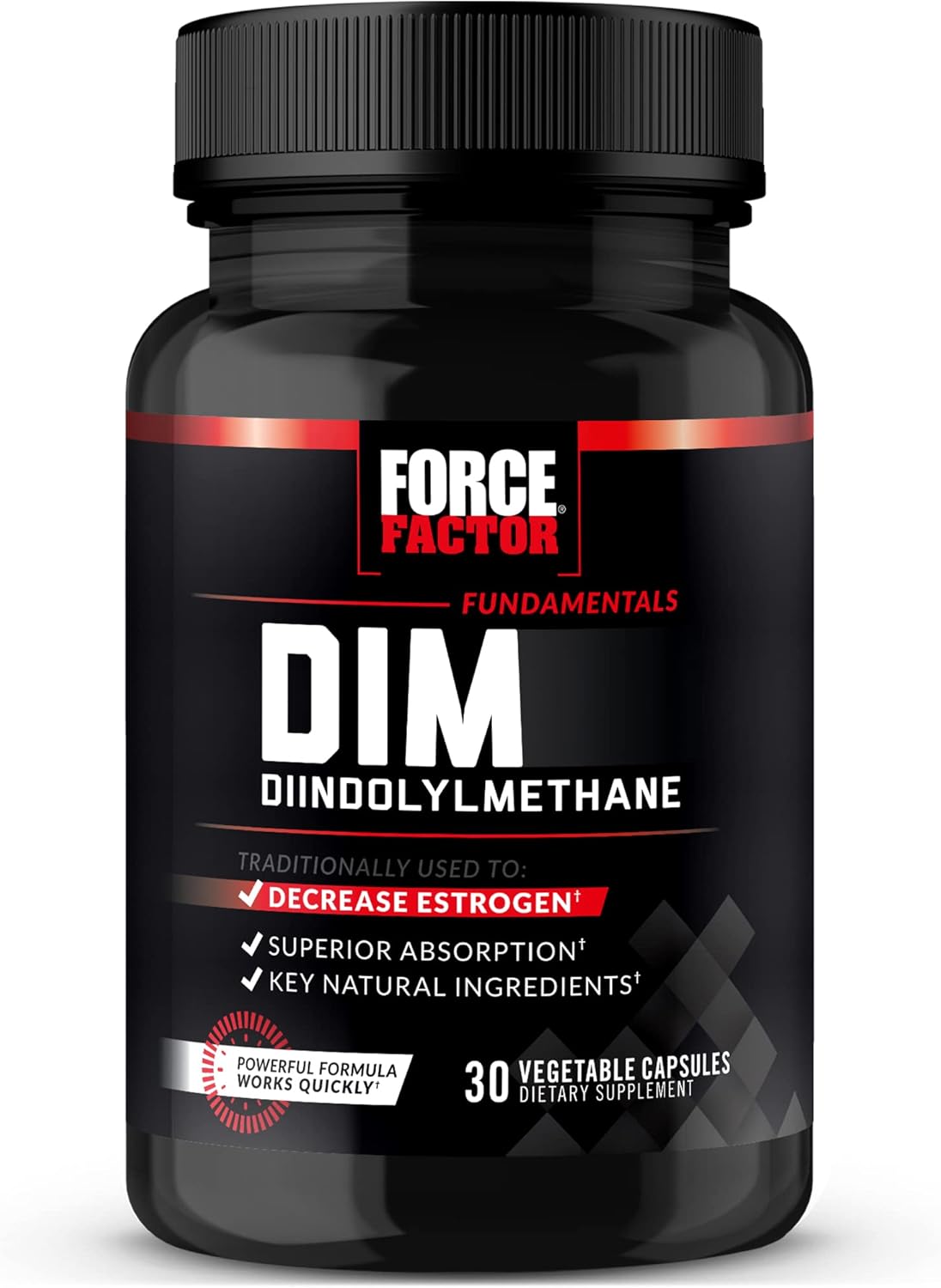 Force Factor, Fundamentals DIM+Selenium Diindolylmethane Estrogen in Men 30 Vegetable Capsules - Görsel 2