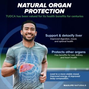 Maxlife Naturals Tudca Liver Tauroursodeoxycholic Acid Bile Salts Gallbladder Support Digestive Balance 60 Caps - Görsel 2