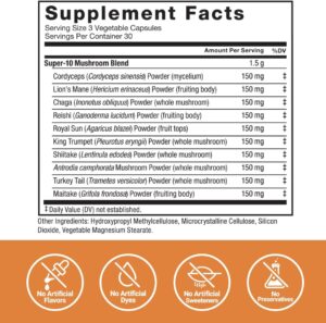 Force Factor Modern Mushrooms Lions Mane Turkey Tail Immunity Cognitive Digestion 90 Vege - Görsel 2