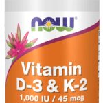 NOW Vitamin D3 + K2 120 Caps - MK-7 Synergy 120 Caps
