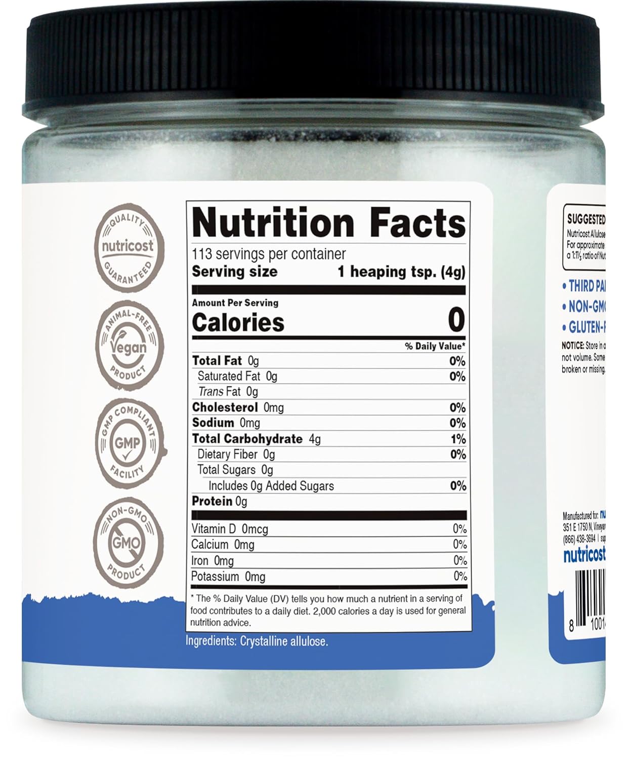 Nutricost Allulose Honey & Sweetener KETO Sugar 454 g - Görsel 2