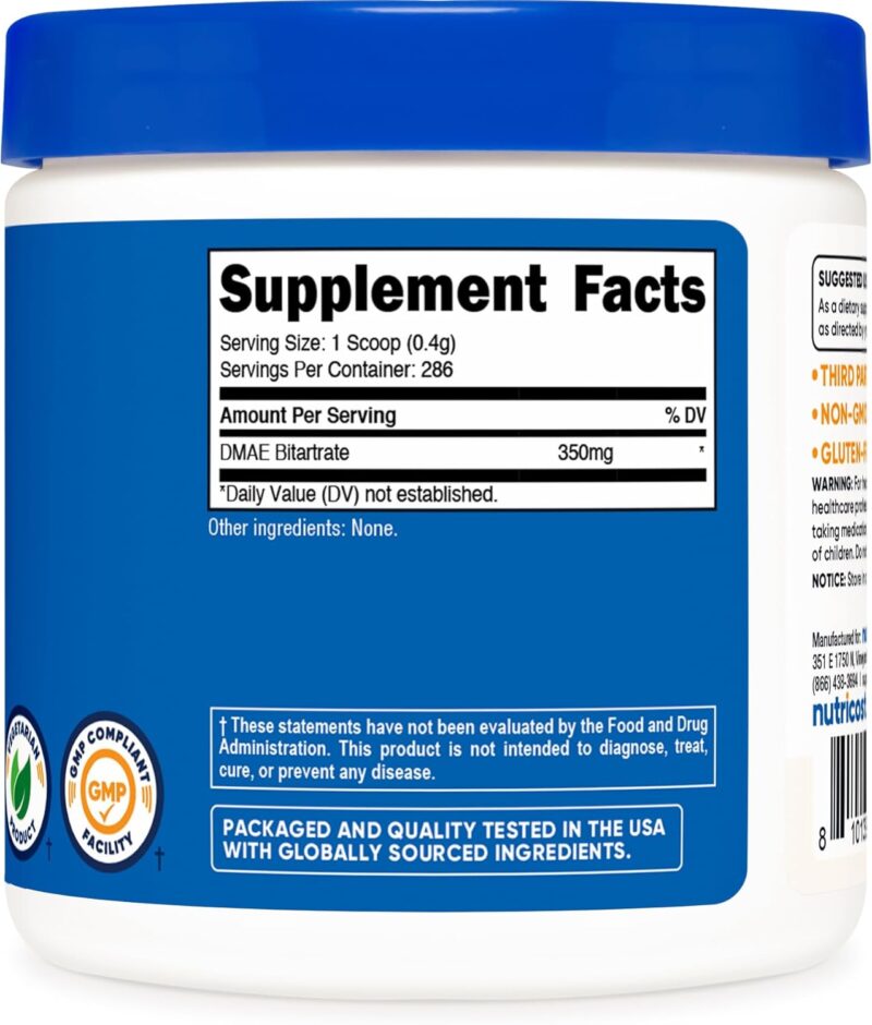 Nutricost Pure DMAE Bitartrate Powder 100 Grams - Görsel 3