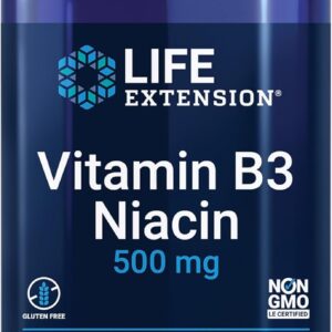 Life Extension Vitamin B3 Niacin 500 mg – 100 Capsules