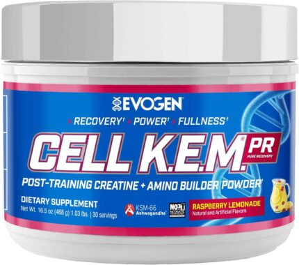 Evogen Cell K.E.M. Post Workout Recovery Creatine Monohydrate BCAA Powder EAAs 30 Servings