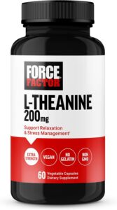 FORCE FACTOR Extra Strength L-Theanine Stress Relief, and Supporting Calm Relaxation 200mg 60 Veg - Görsel 2