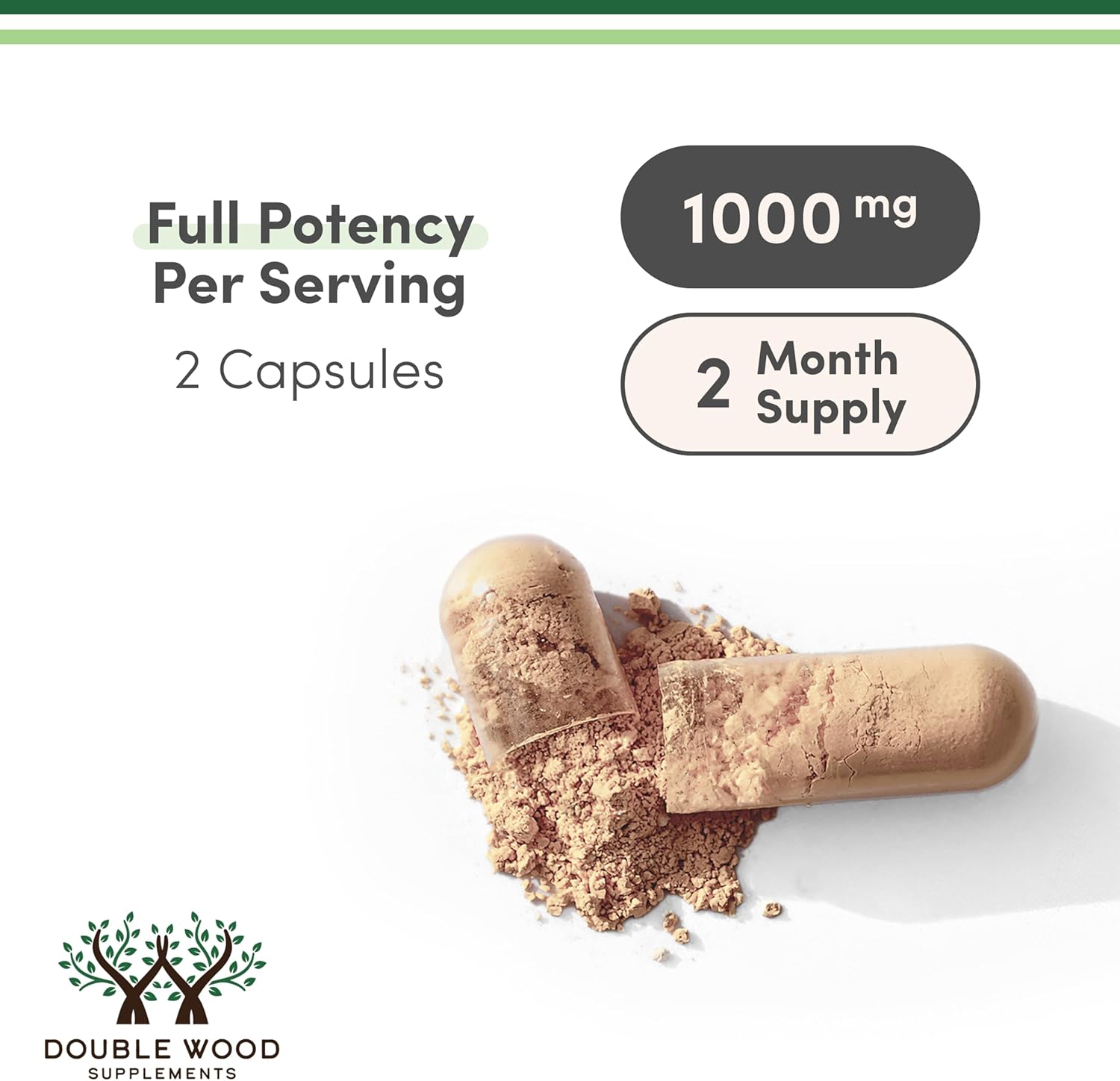 Double Wood Turkey Tail Mushroom (Coriolus Versicolor) Comprehensive Immune System Support 120 Caps - Görsel 2