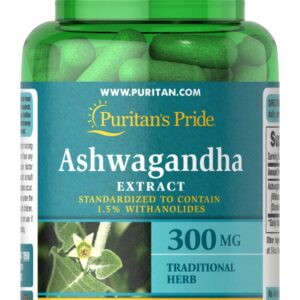 Puritan's Pride Ashwagandha Standardized Extract 300 mg 50 Caps