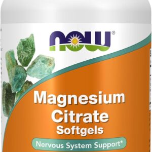 NOW Magnesium Citrate, With Glycinate & Malate, Nervous System Support 90 Softgels