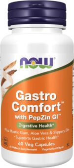 NOW Foods Gastro Comfort Mastic Gum Aloe Vera Slippery Elm Gastric Health 60 Veg Caps