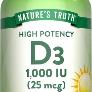 Nature's Truth, High Potency Vitamin D3, 25 mcg (1000 IU), 250 Quick Softgels