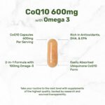 Deal Supplement CoQ10 Ubiquinone Omega 3 DHA EPA Heart Energy Brain Health Antioxidant 120 Capsules - Görsel 2