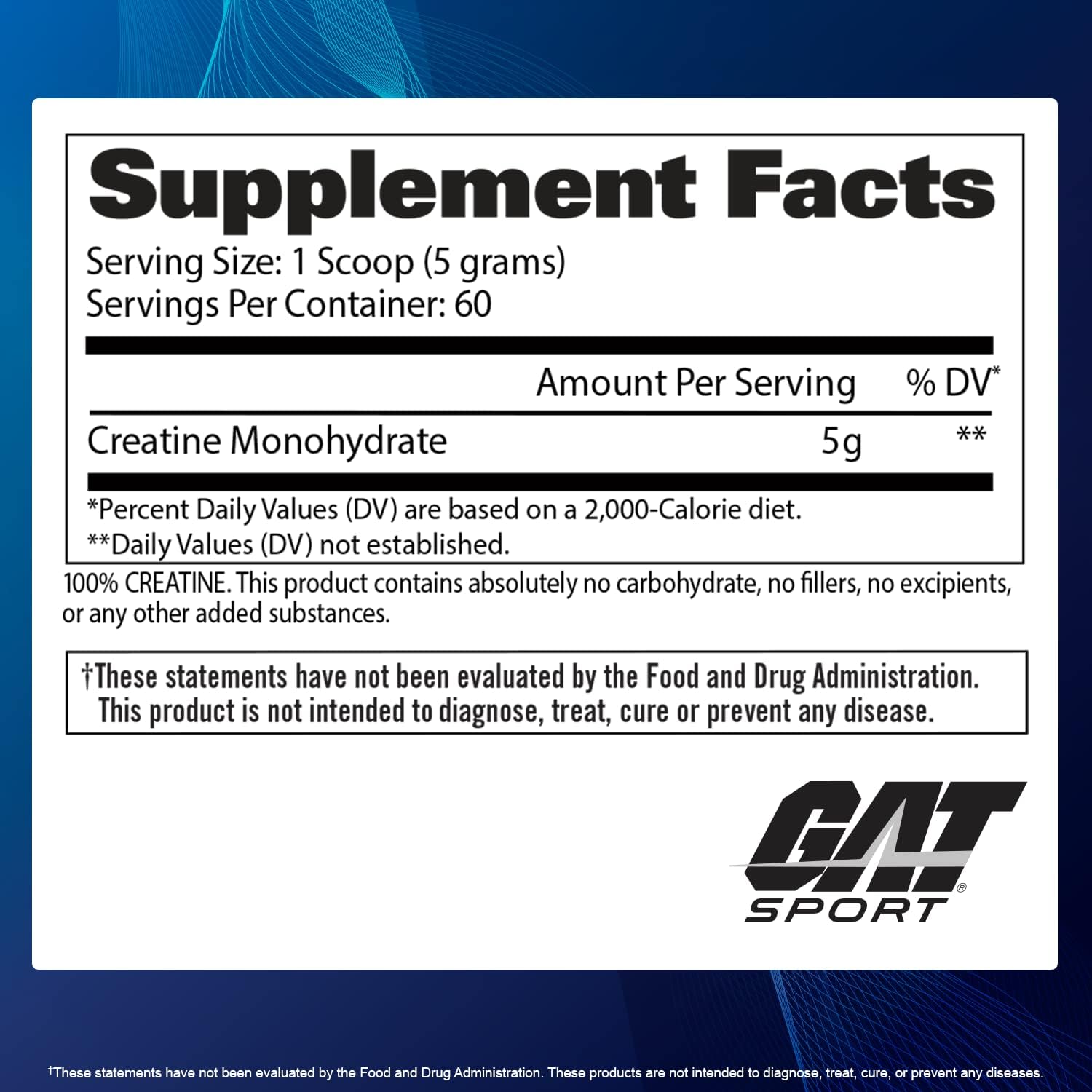 Gat CREATİNE MONOHYDRATE 300 Gram -USA ABD / 60 SERVİS - Görsel 4