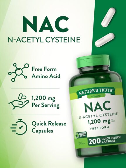 NATURES TRUTH N-Acetyl Cysteine 1200 mg NAC 200 Kapsül