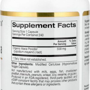 California Gold Nutrition, Peruvian Maca, 500 mg, 240 Veggie Caps