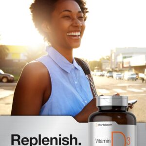 Horbäach Vitamin D3 10000 IU | 500 Softgels | Non-GMO, Gluten Free Supplement | Value Size | 250mcg | High Potency Formula