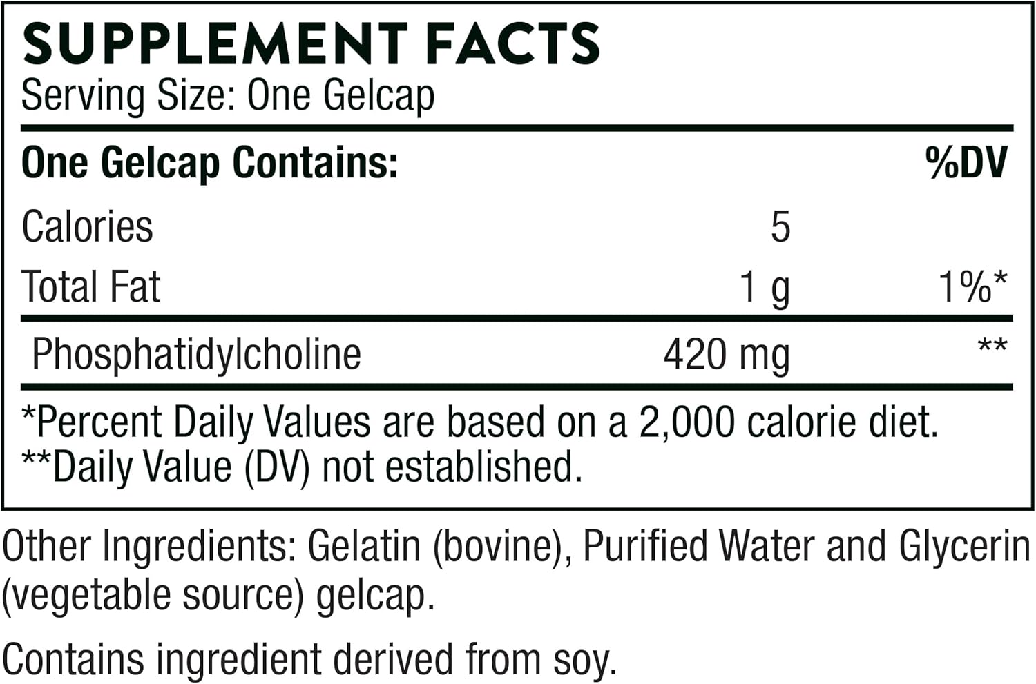 Thorne Phosphatidyl Choline - Phospholipid Complex for Cell Membrane Support Detox - 60 Gelcaps - Görsel 3