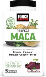 Force Factor Perfect Maca DIM+Saffron+Black Maca Antioxidants 60 Soft Chews