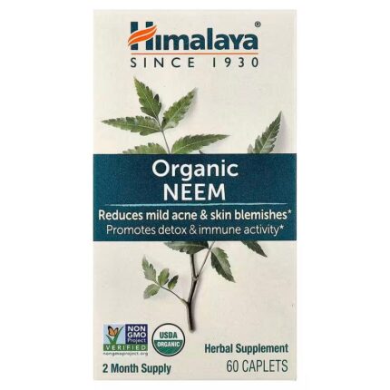 Himalaya Organic Neem Detox & Immune Reduces Mild Acne & Skin Blemishes 60 Caplets