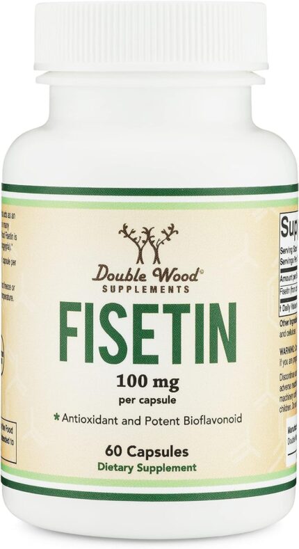 Double Wood Fisetin Bioflavonoid Polyphenols Apigenin Luteolin Quercetin Aging Support 100mg 60 Caps