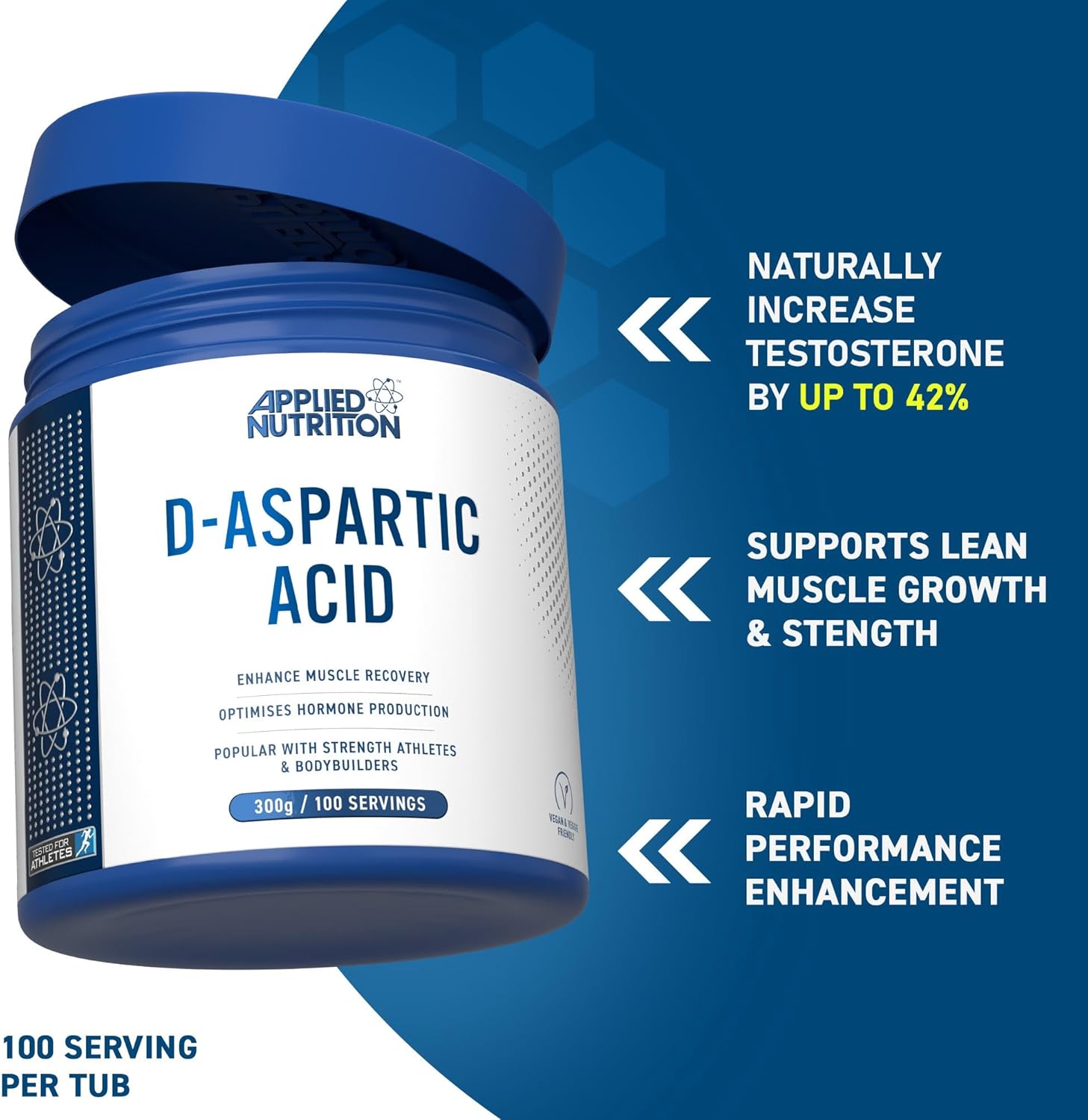 Applied Nutrition Daa-Aspartic Acid - Natural Booster for Enhanced Performance (300g - 100 Servings) - Görsel 5