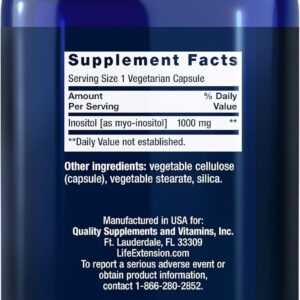Life Extension Inositol Caps – 1000 mg – 360 Capsules
