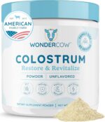 WONDERCOW Colostrum Gut Health Immune Support & Wellness IgG Pure Whole Bovine Colostrum Superfood, Unflavored, 60 Servings