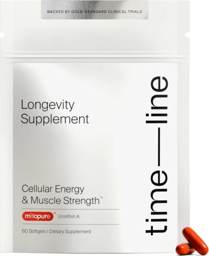 Timeline Mitopure Urolithin A Healthy Aging and Cellular Longevity 60 Softgels