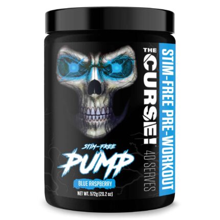 JNX SPORTS The Curse Pump Stim-Free PreWorkout Caffeine Free Nitric Oxide Booster Blue Raspberry, 40 Servings