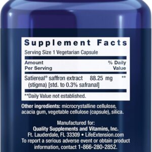 Life Extension Optimized Saffron Health Eating 60 vegetarian caps