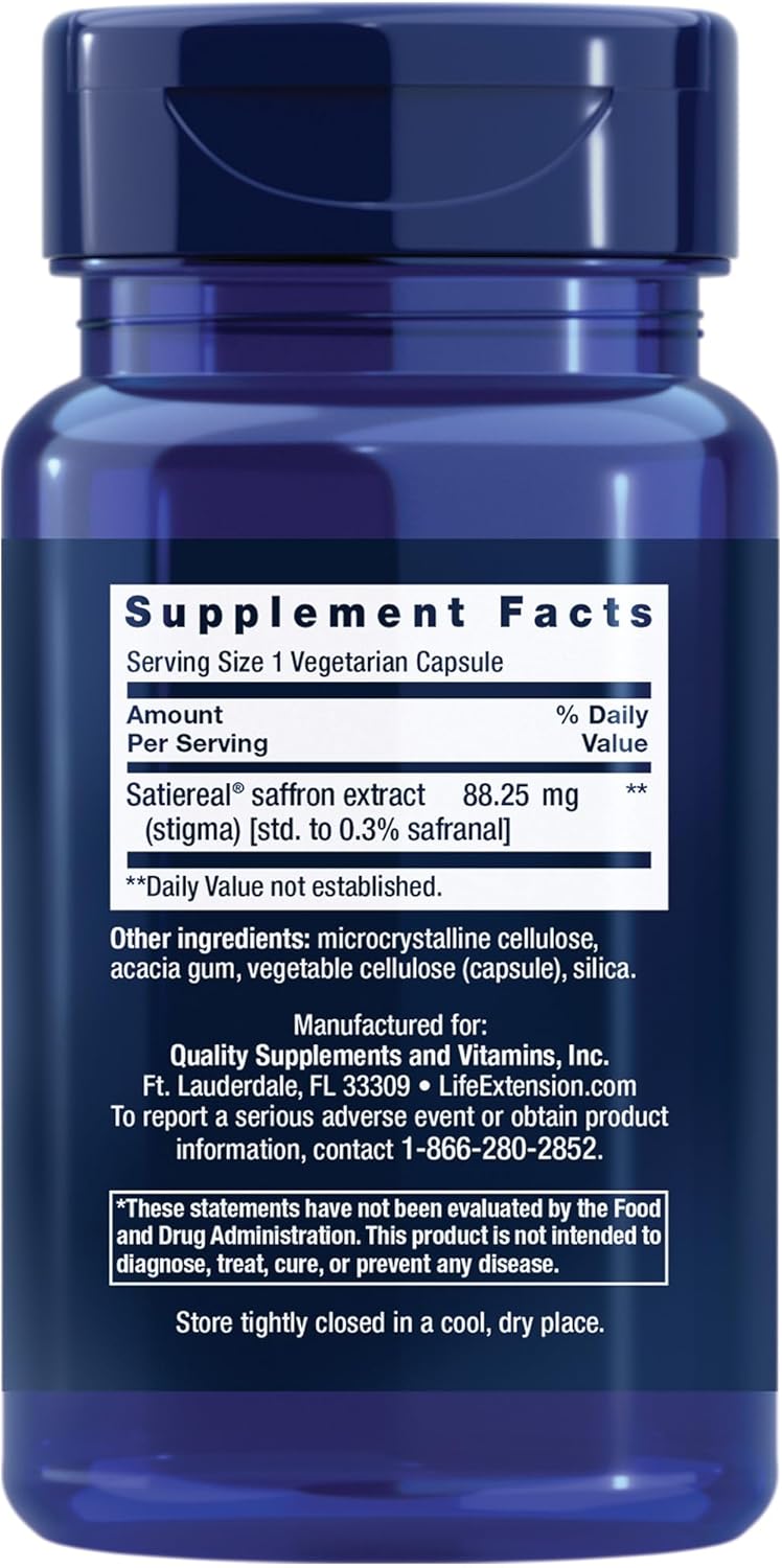 Life Extension Optimized Saffron Health Eating 60 vegetarian caps - Görsel 2