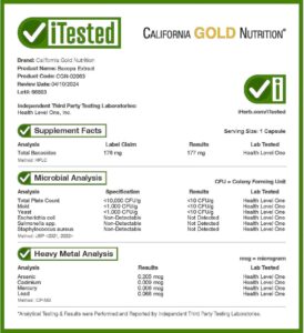 California Gold Nutrition Bacopa Memory Cognitive Extract 320 mg, 120 Veggie Caps - Görsel 3