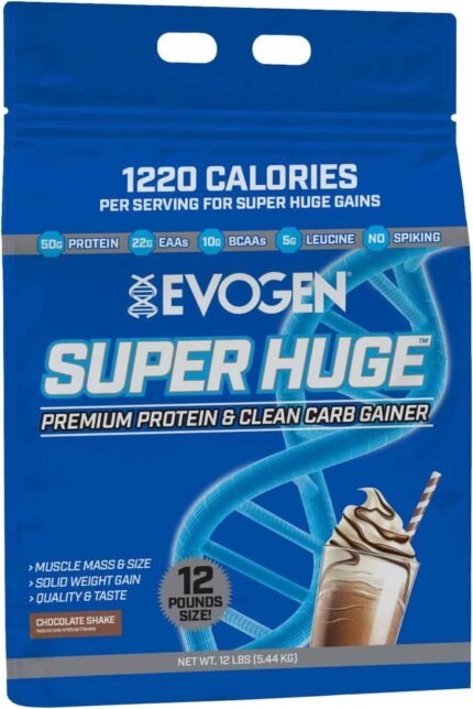 Evogen Super Huge Mass Gainer Protein High Calorie Weight Gainer Carbs & Nutrients Strength 5,4 Kg