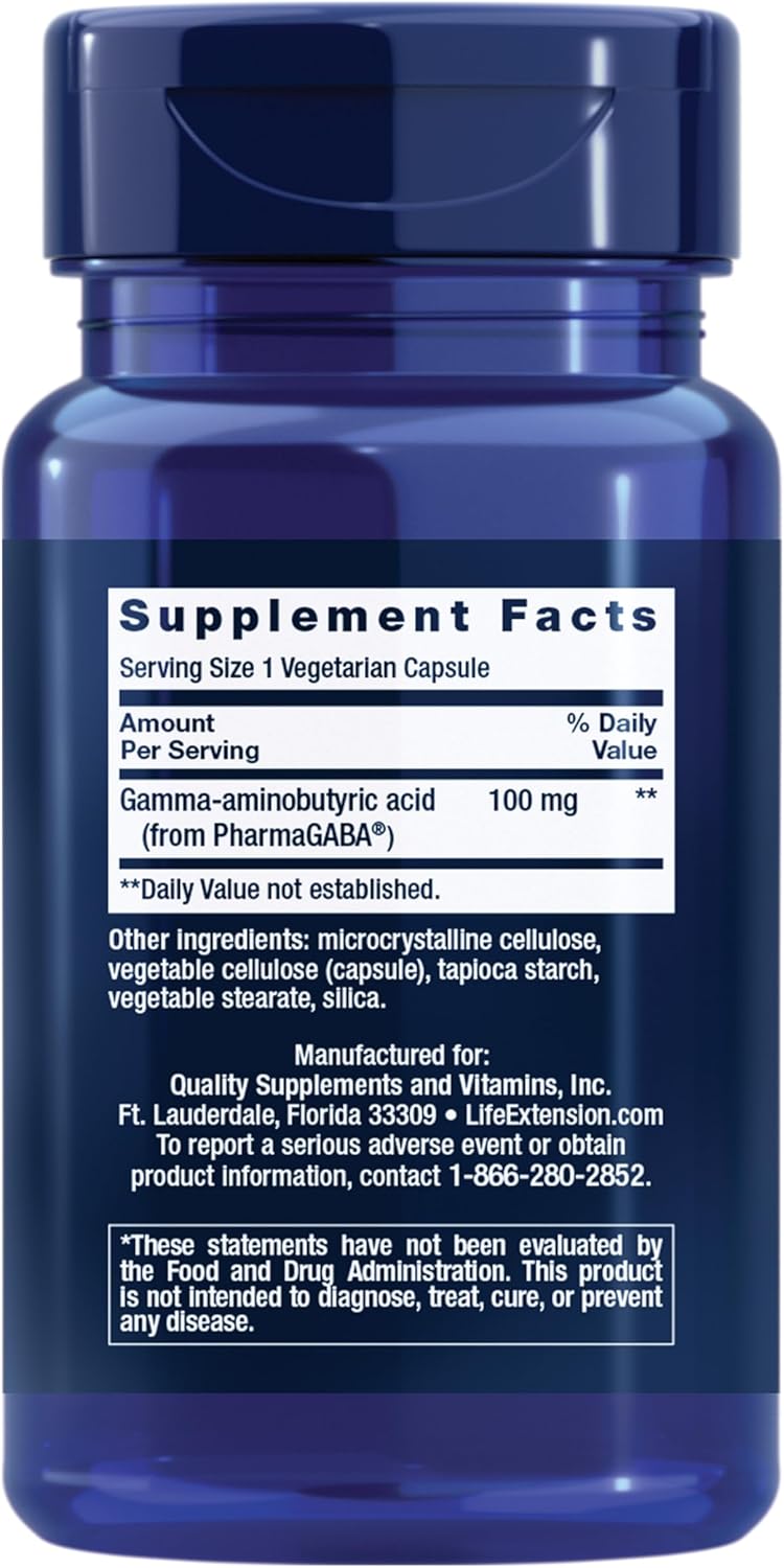Life Extension GABA Stress Support Mood Support Sleep Relaxation 60 Caps - Görsel 2