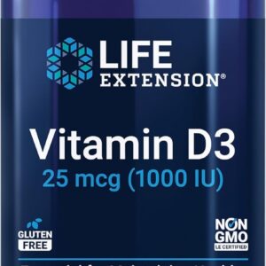 Life Extension Vitamin D3 1000 IU Immune System Support Bone Health 250 Softgels
