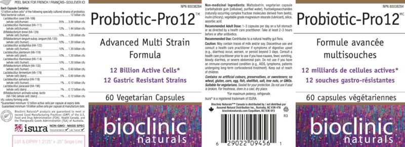 Bioclinic Naturals Probiotic Pro (lactobacillus+bifidobacterium) 12 Billion milliards 60 vcaps - Görsel 3