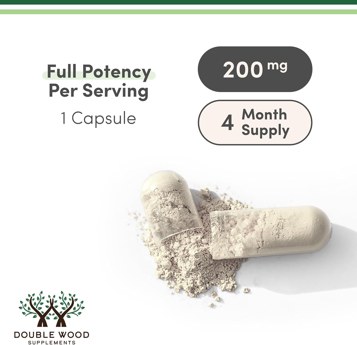 Double Wood L-Theanine 200mg 120 Capsules Synergy with Magnesium L-Threonate and Apigenin - Görsel 3