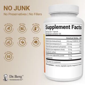 Dr. Berg Maximum Strength 7-in-1 Vitamin D3 K2 Zinc 10,000 IU 120 Caps - Görsel 3