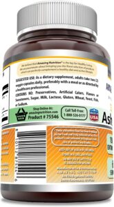 Amazing Formulas Ashwagandha Hint Ginseng Extract Supplement | 3000 Mg Per Serving | 120 Veggie Caps - Görsel 3