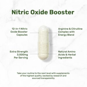 Deal Supplement Nitric Oxide Booster Arginine Akg & Citrulline Panax Complex Energy 3,000mg 300 Caps