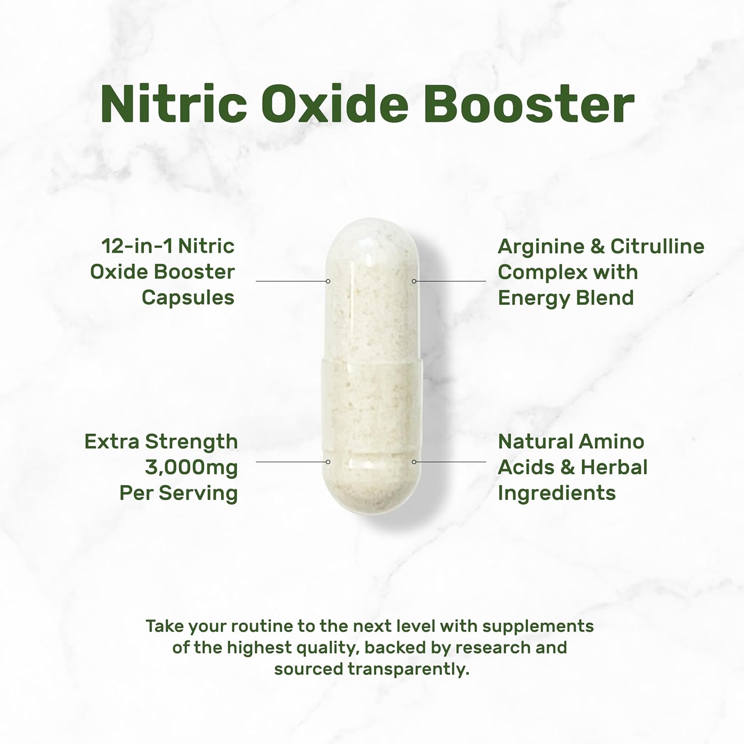 Deal Supplement Nitric Oxide Booster Arginine Akg & Citrulline Panax Complex Energy 3,000mg 300 Caps - Görsel 2