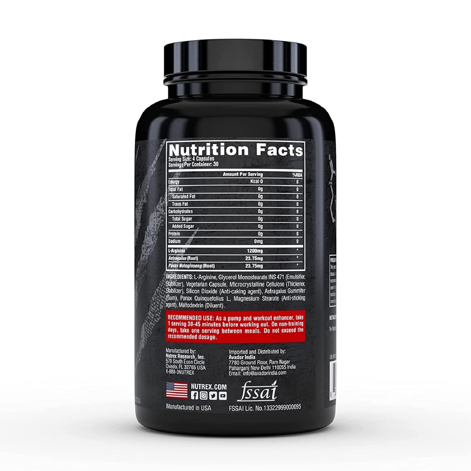 Nutrex Research NIOX Extreme Pump Arginine Nitrix Oxide 120 Caps Muscles Builder USA - Görsel 3