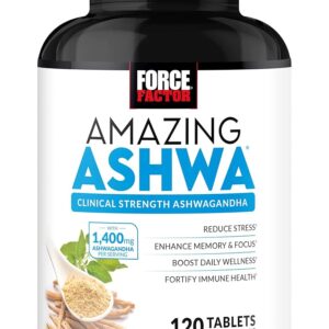 Force Factor Amazing KSM66 Ashwagandha Panax Ginseng + Black Maca + Rhodiola rosea + Theanine 120 tablets
