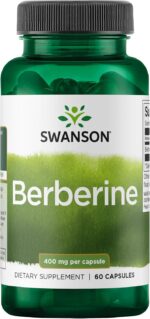 Swanson Berberine – Standardized 97% Berberine HCl Blood sugar – 400mg Each – 60 Caps