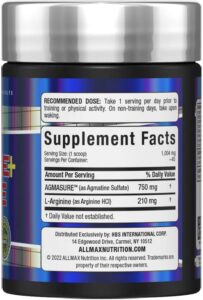 ALLMAX Nutrition Agmatine Sulfate Arginine Hcl Powder 34g - Görsel 2