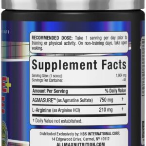 ALLMAX Nutrition Agmatine Sulfate Arginine Hcl Powder 34g