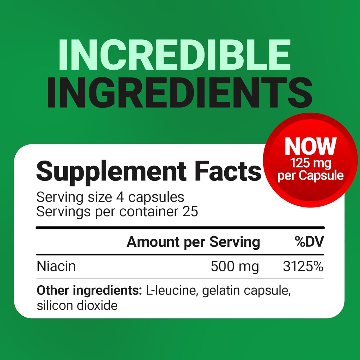 Dr. Berg Highly-Potent Niacin Flush Tolerance 500 mg Vitamin B3 for Heart Brain & Energy Support – 100 Caps - Görsel 4