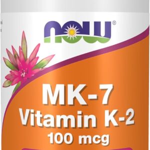 NOW Foods MK-7 Vitamin K-2 100 mcg Cardiovascular Support Supports Bone Health 120 Veg