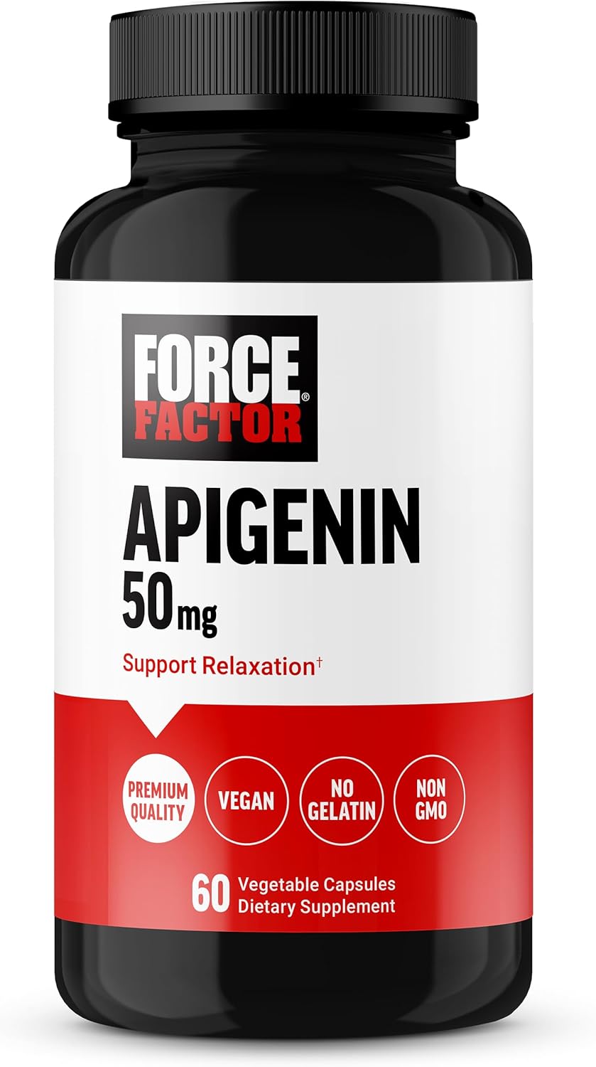 FORCE FACTOR Apigenin Prostate Health Stress Support Antioxidant 50mg 60 Caps