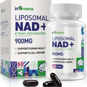 inGreens Liposomal NAD+ 900 mg Trans Resveratrol NMN Aging Defense, Energy, Longevity 60 Softgels